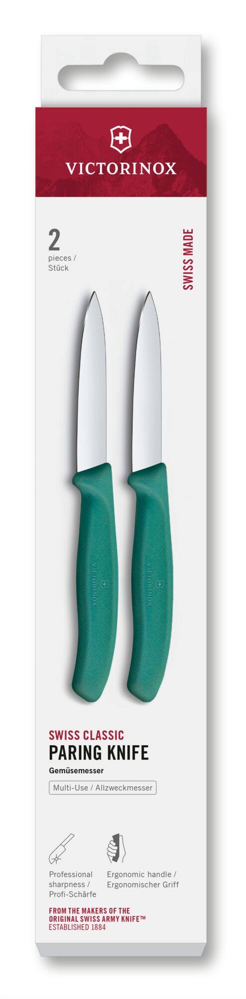 Victorinox Swiss Classic Gemüsemesser 8cm türkis, 2-teilig