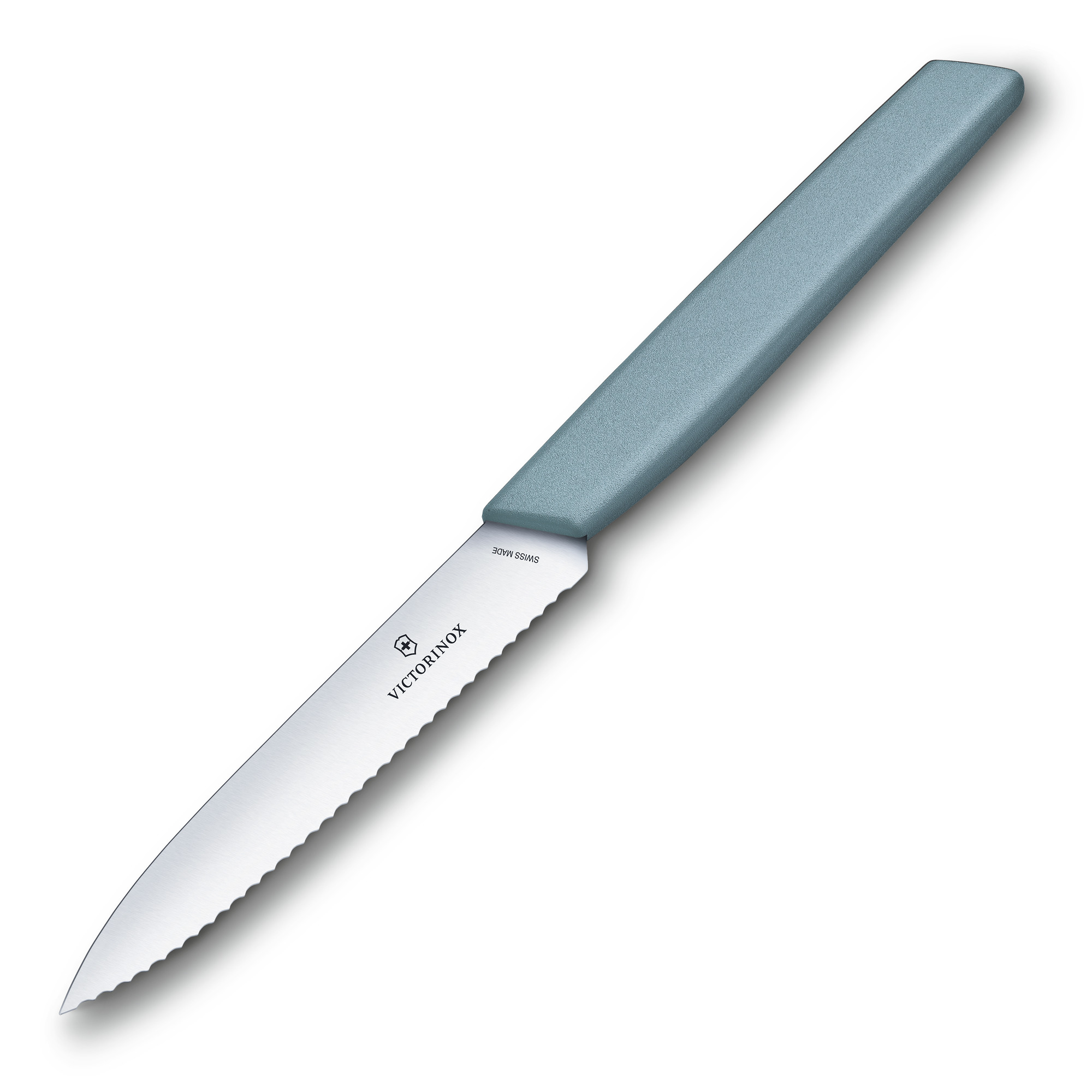 Victorinox Swiss Modern Gemüsemesser Wellenschliff 10cm, blau