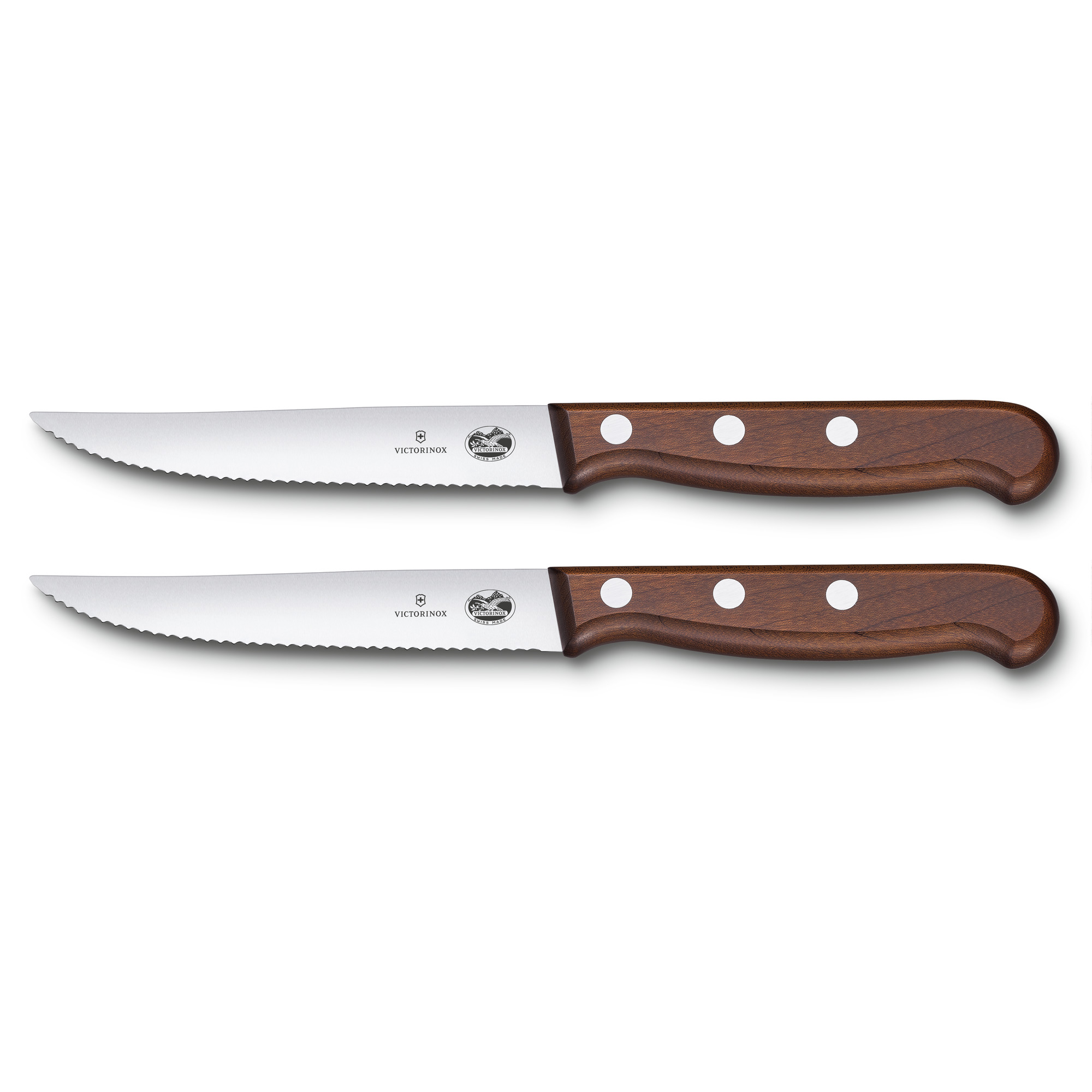 Victorinox Wood Steak- und Pizzamesser-Set, Wellenschliff, 2-teilig