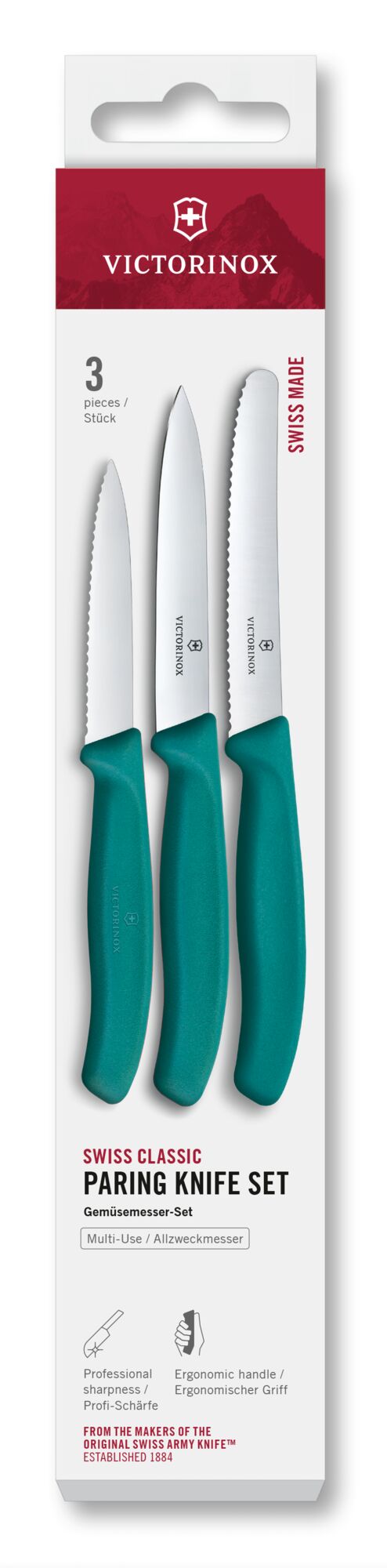 Victorinox Swiss Classic Gemüsemesser-Set, türkis