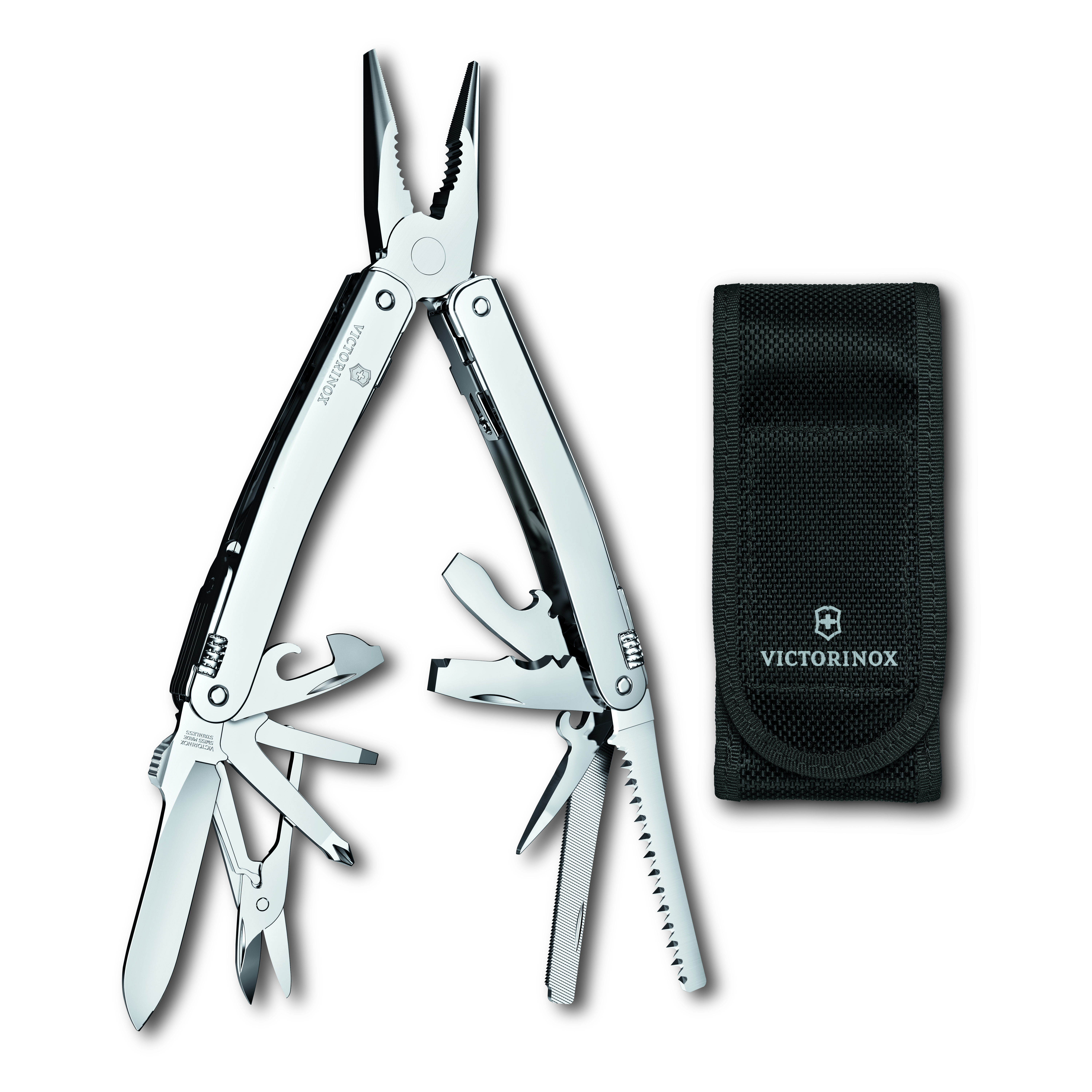 Victorinox Swiss Tool Spirit MX, silver in Nylon-Gürteletui