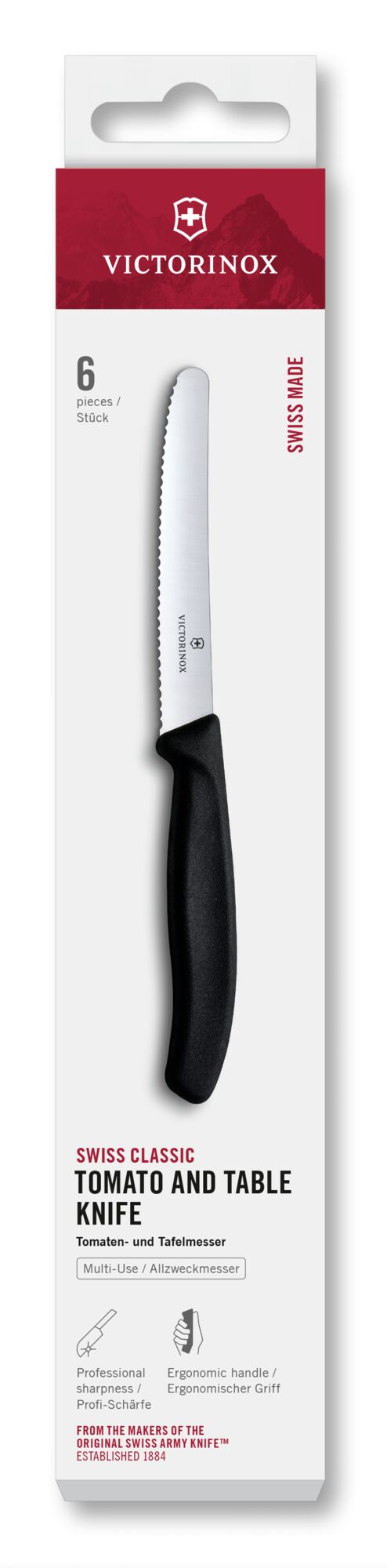 Victorinox Swiss Classic Tomaten- und Tafelmesser 11cm, schwarz