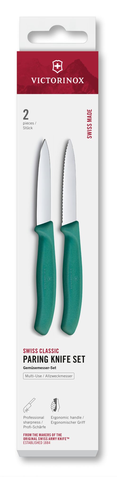 Victorinox Swiss Classic Gemüsemesser-Set 8cm, türkis